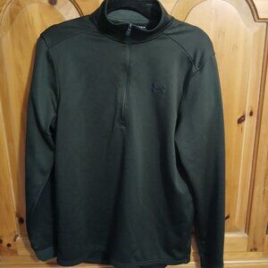 Under Armour Coldgear Men's Medium Loose 1/4 Zip Pullover Dark Forest Green EUC